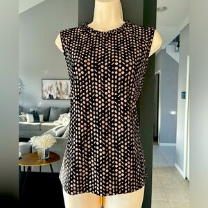 Tommy Hilfiger - Black and Brown Polka Dot Top/Blouse Sleeveless